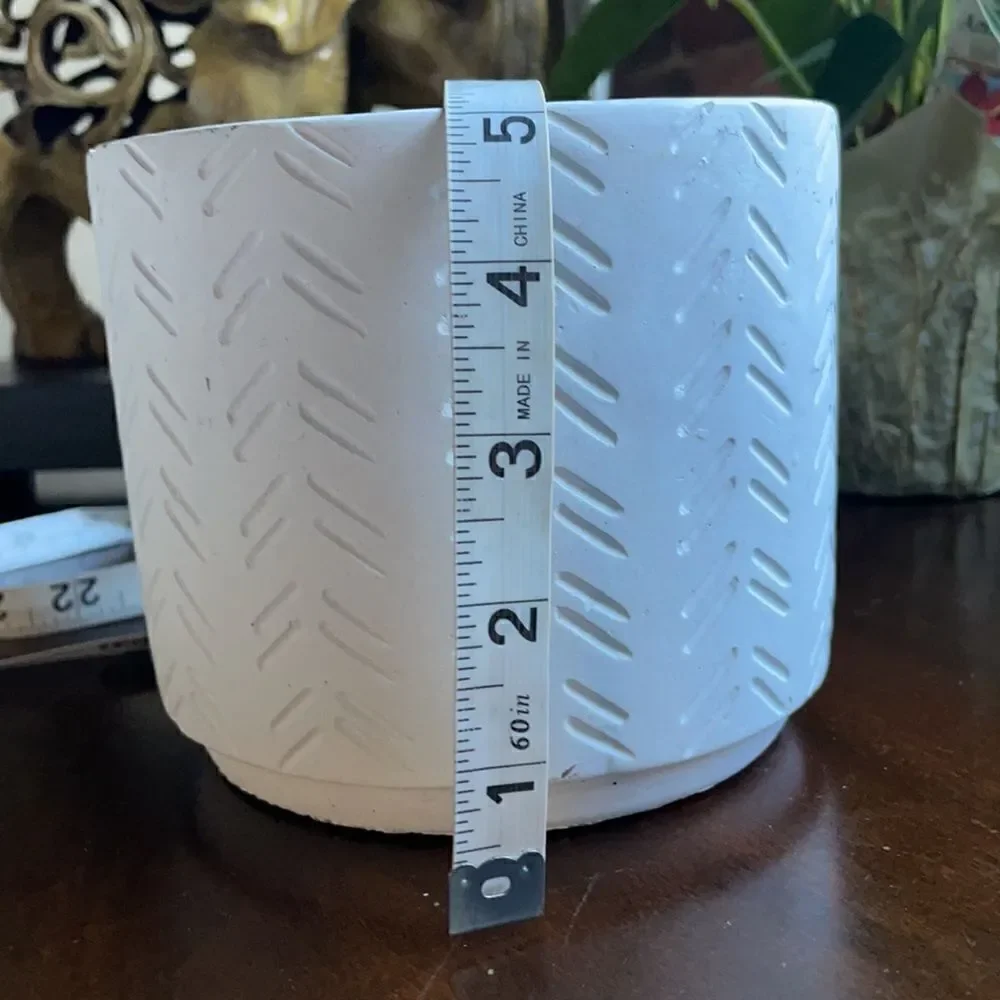 Ceramic Candle with Etched Angular Designs Throughout (Very Large Candle!)